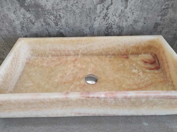 Umivaonik onyx rozi pink sink washbasin 80x40 stone