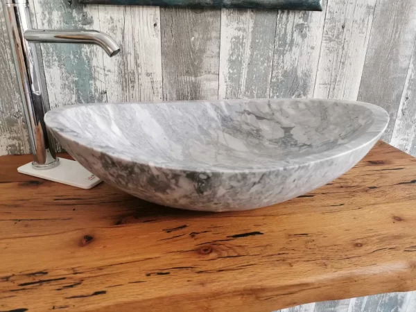 ovalni mramorni umivaonik od Carrara mramora 12