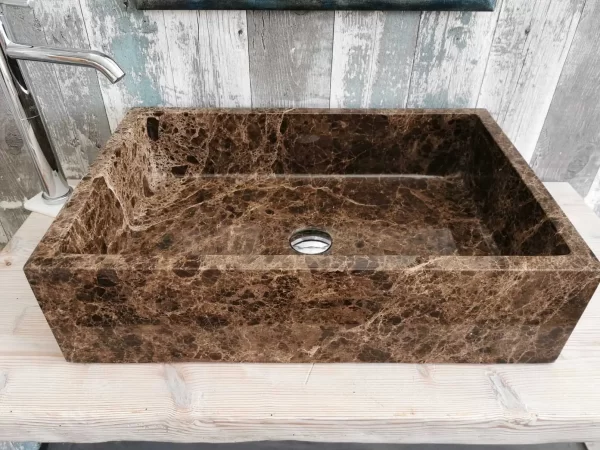 Pravokutni umivaonik od emperador mramora dimenzija 60x40 cm bathroom