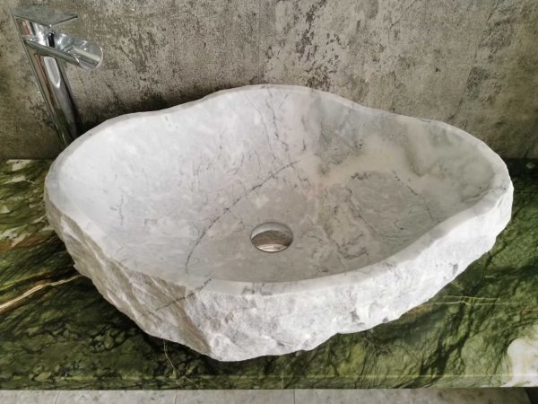 Carrara mramorni umivaonik ručni rad dimenzija 63x46 cm 7