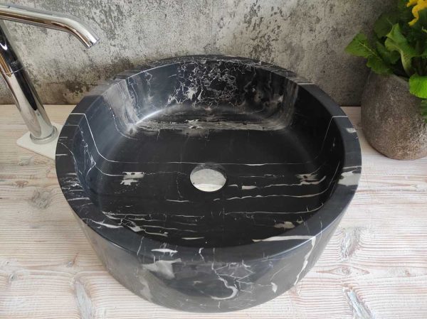 Mramorni Portoro Srebrni umivaonik Mat 1 marble sink