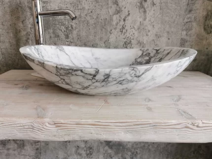 Mramorni umivaonik Moderni umivaonik od prirodnog Carrara mramora Carrara mramor moderna kupaonica luksuzni kameni umivaonik luxury