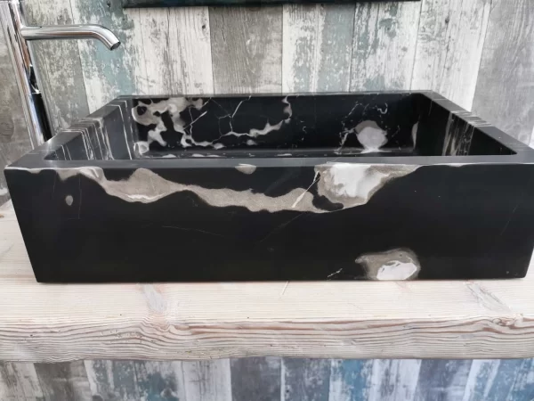 Moderni umivaonik od prirodnog Portoro mramora Portoro mramor moderna kupaonica luksuzni kameni umivaonik