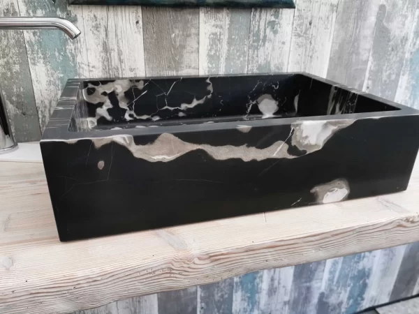 Moderni umivaonik od prirodnog mramora Portoro mramor moderna kupaonica luksuzni kameni umivaonik sink marblesink