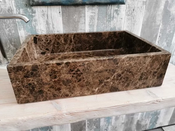 Pravokutni umivaonik od emperador mramora dimenzija 60x40 cm kupaonica
