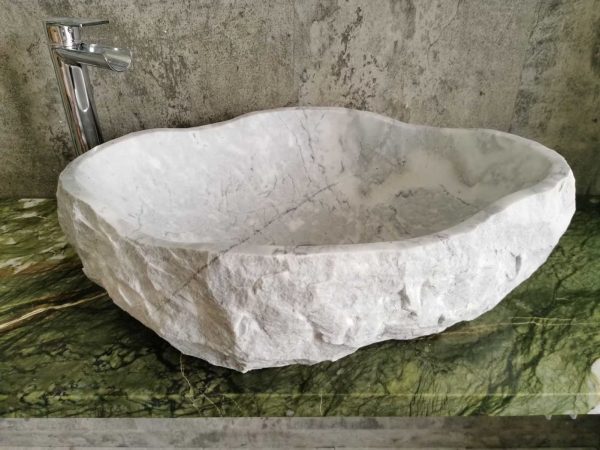 Carrara mramorni umivaonik ručni rad dimenzija 63x46 cm 6