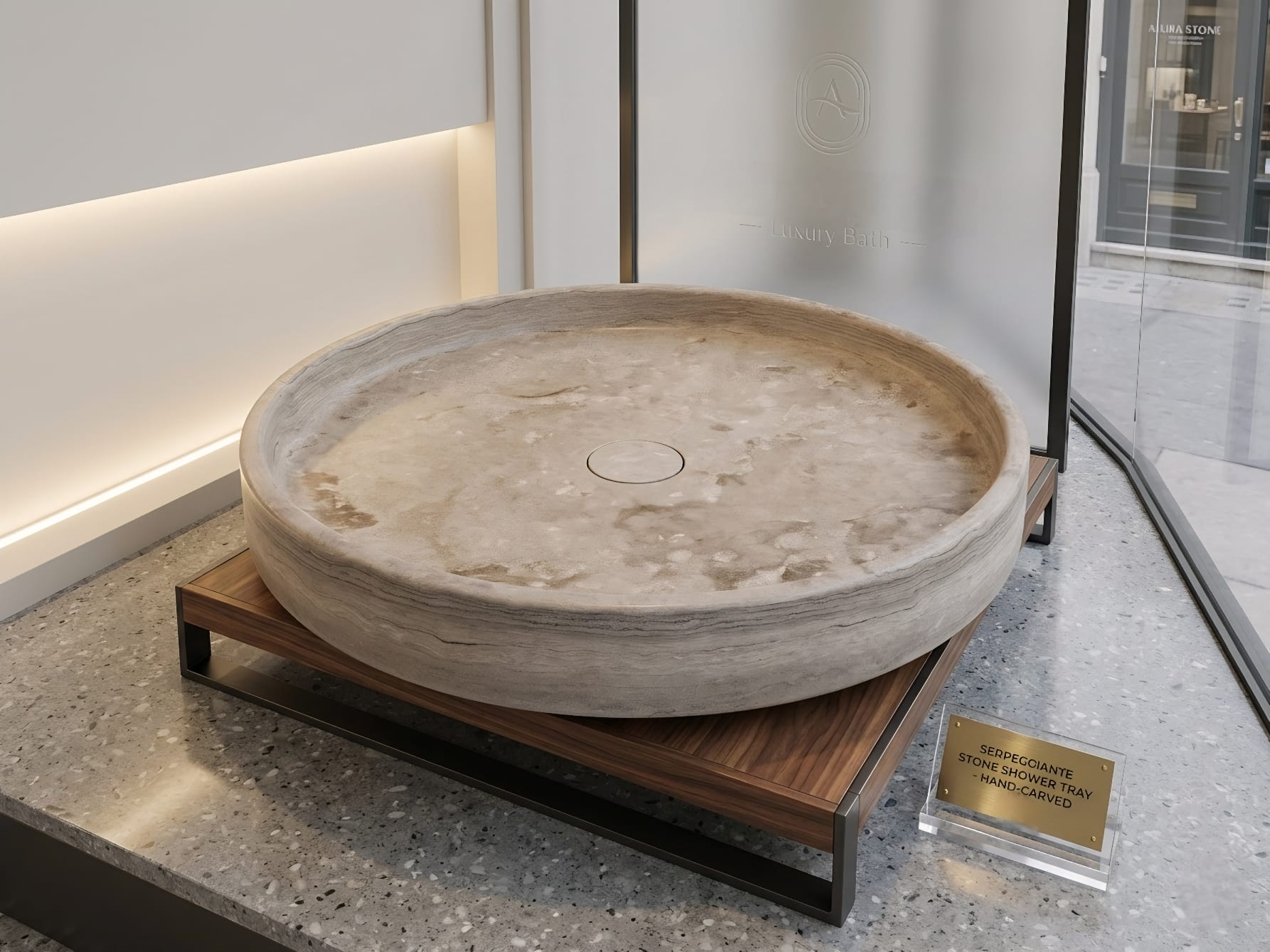 Komplet za luksuznu kupaonicu Tuš klesan od mramora u izlogu za prodaju Komplet za luksuznu kupaonicu Tuš klesan od mramora u izlogu za prodaju